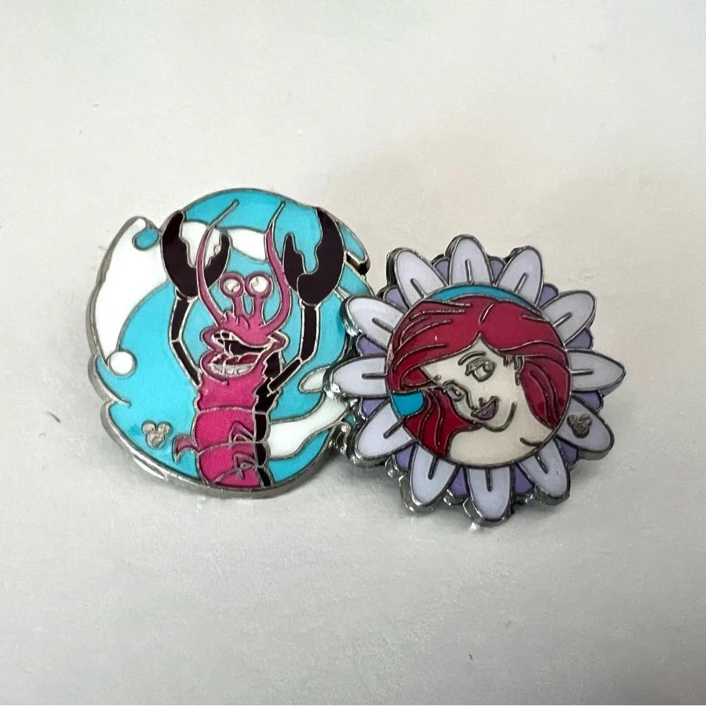 DISNEY Ariel and Sebastian Hidden Mickey Collection Trading Pin Set